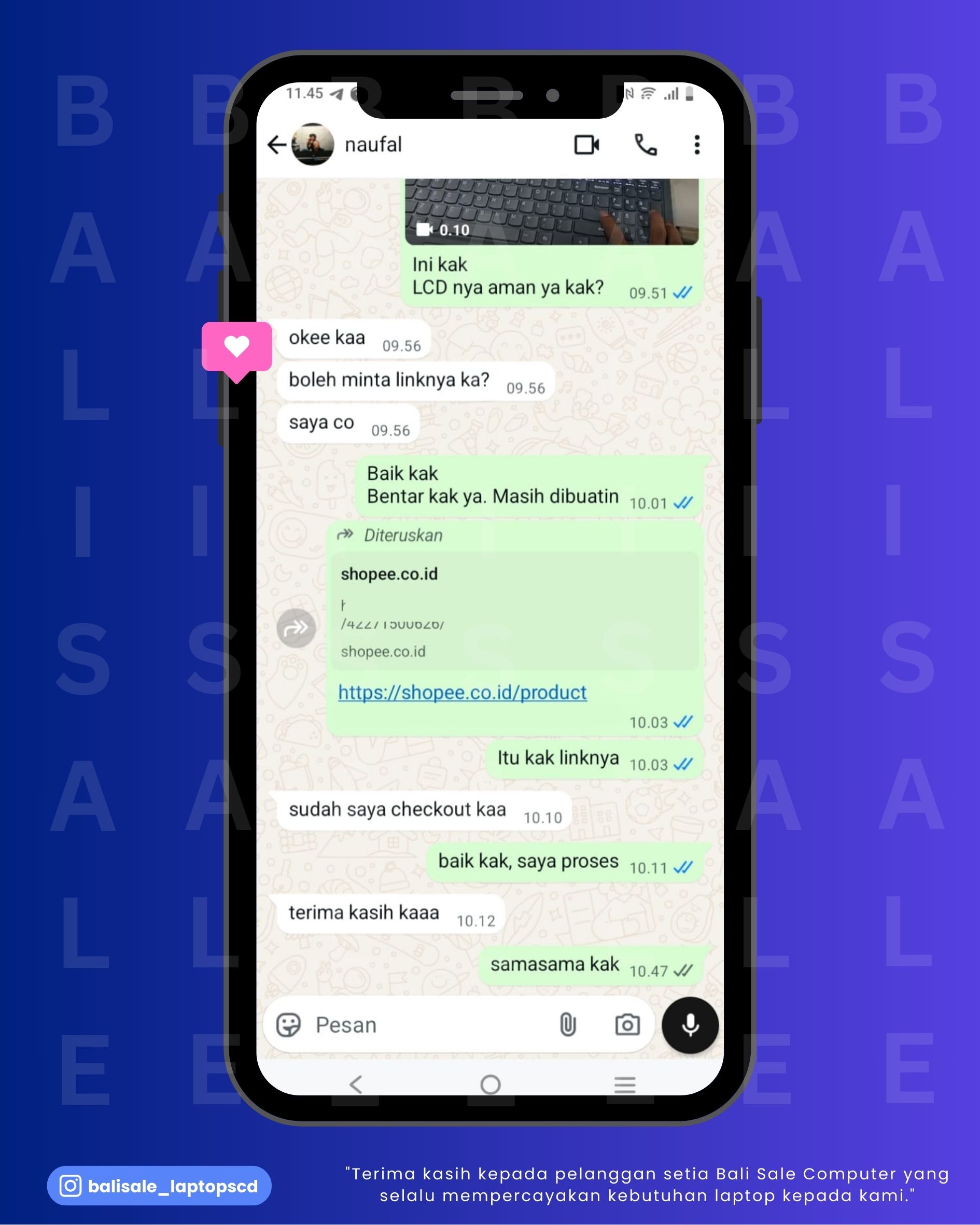 Chat testimoni Naufal