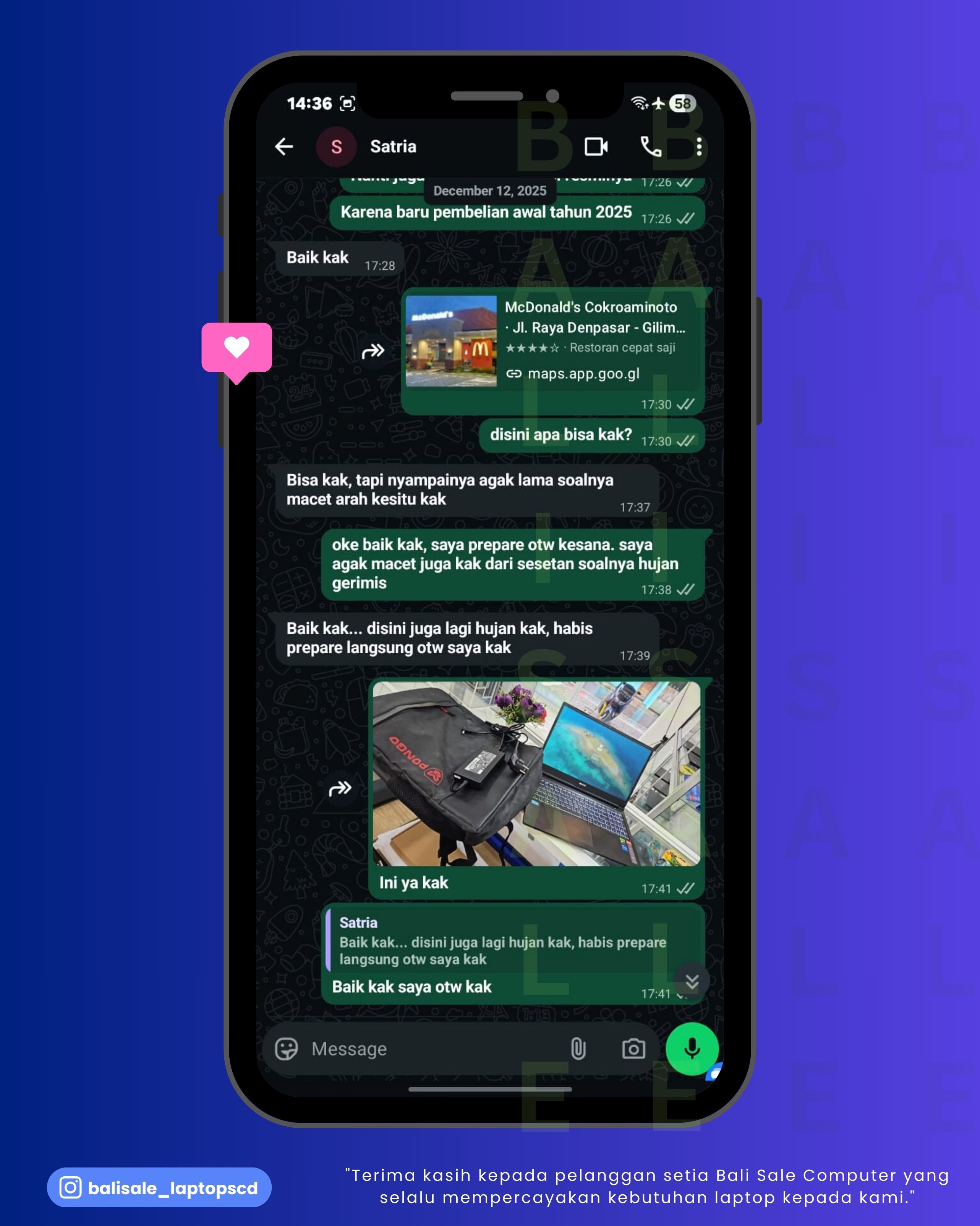 Chat testimoni Satria