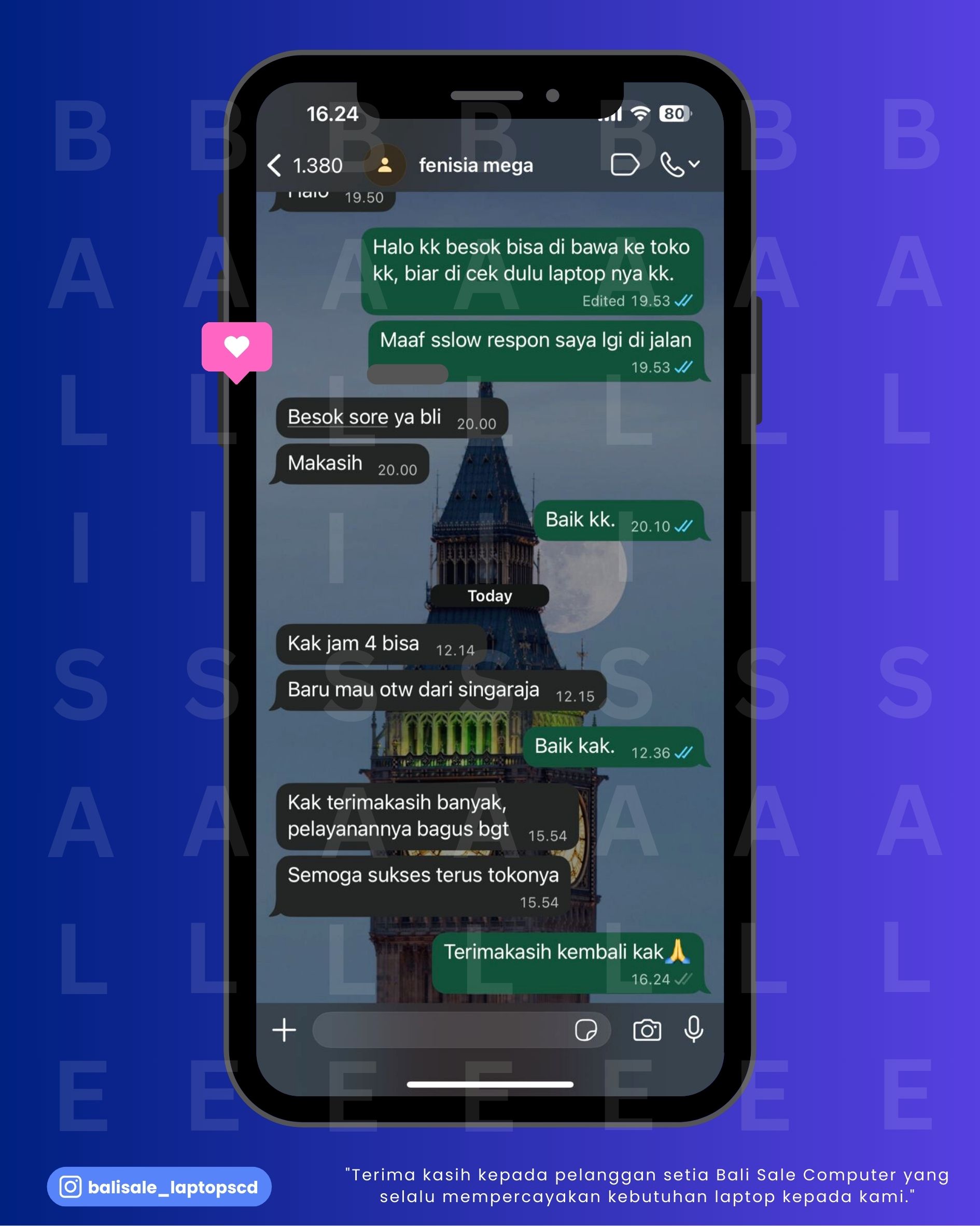 Chat testimoni Fenisia Mega